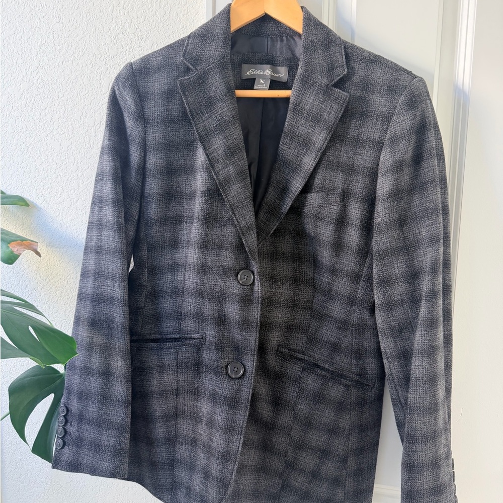 Eddie Bauer Gray Checkered Blazer